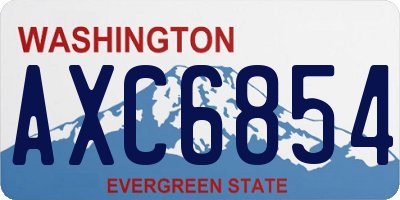 WA license plate AXC6854