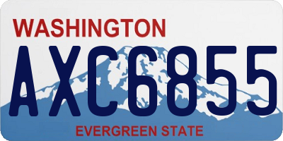 WA license plate AXC6855