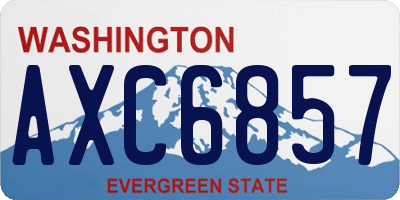 WA license plate AXC6857