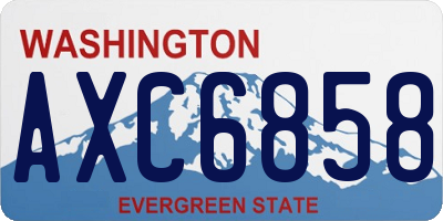 WA license plate AXC6858