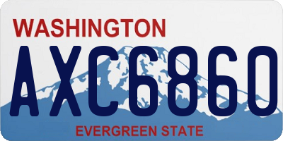WA license plate AXC6860