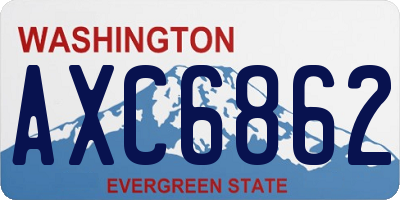 WA license plate AXC6862