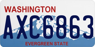 WA license plate AXC6863