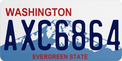 WA license plate AXC6864