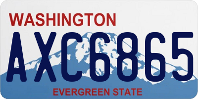 WA license plate AXC6865