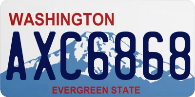WA license plate AXC6868