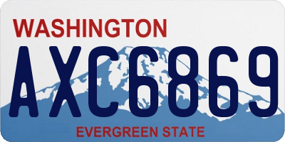WA license plate AXC6869