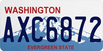 WA license plate AXC6872