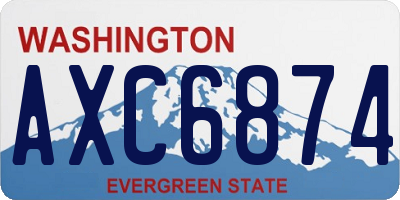 WA license plate AXC6874