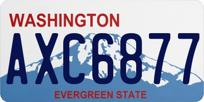WA license plate AXC6877