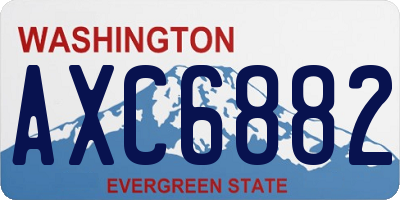 WA license plate AXC6882