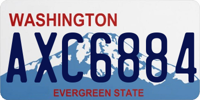WA license plate AXC6884