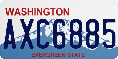 WA license plate AXC6885