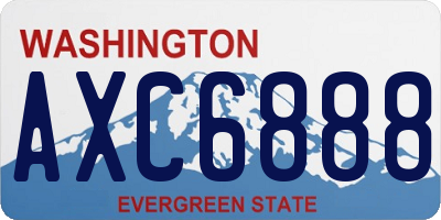 WA license plate AXC6888