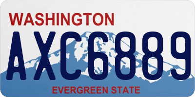WA license plate AXC6889