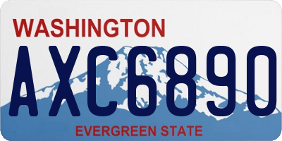 WA license plate AXC6890
