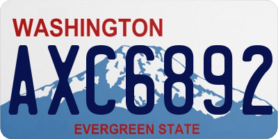 WA license plate AXC6892