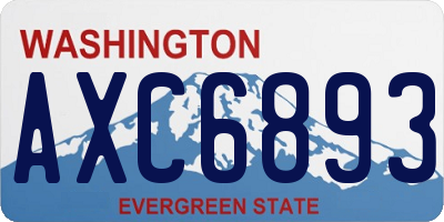 WA license plate AXC6893