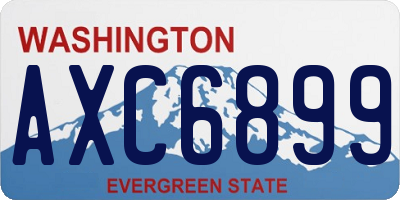 WA license plate AXC6899