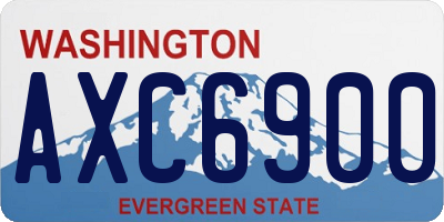 WA license plate AXC6900