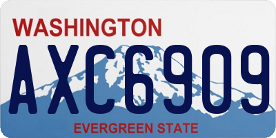 WA license plate AXC6909