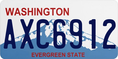 WA license plate AXC6912