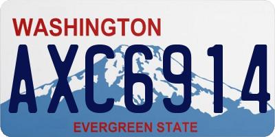 WA license plate AXC6914