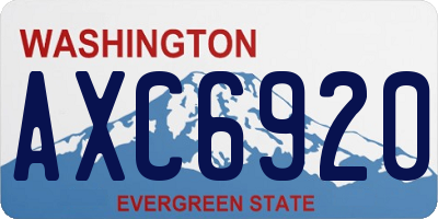 WA license plate AXC6920