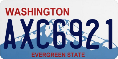 WA license plate AXC6921