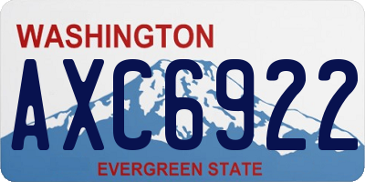 WA license plate AXC6922