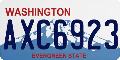 WA license plate AXC6923