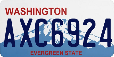 WA license plate AXC6924
