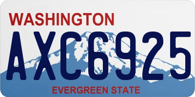 WA license plate AXC6925