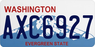 WA license plate AXC6927