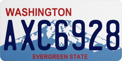WA license plate AXC6928
