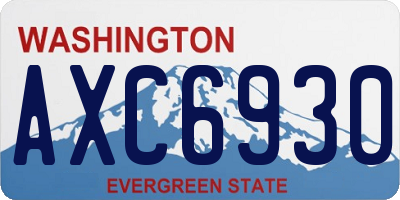 WA license plate AXC6930