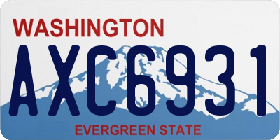 WA license plate AXC6931