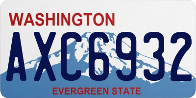 WA license plate AXC6932