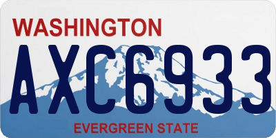 WA license plate AXC6933