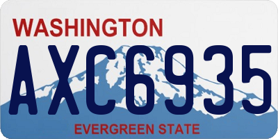 WA license plate AXC6935