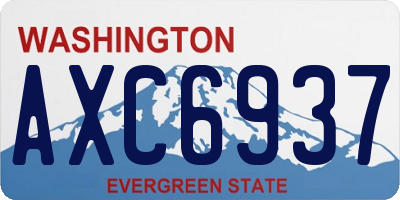 WA license plate AXC6937