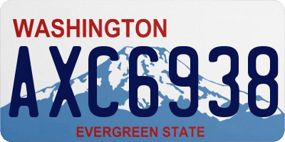 WA license plate AXC6938
