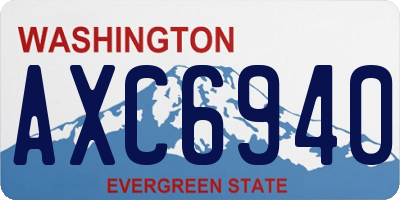 WA license plate AXC6940