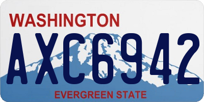 WA license plate AXC6942