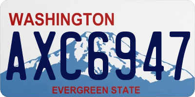 WA license plate AXC6947