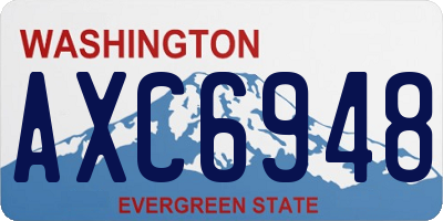 WA license plate AXC6948