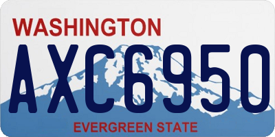 WA license plate AXC6950