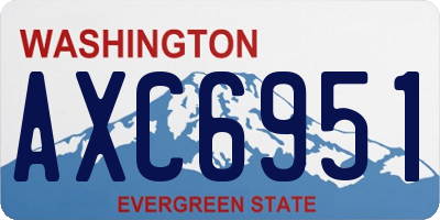 WA license plate AXC6951