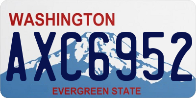WA license plate AXC6952