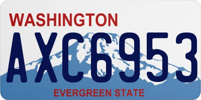 WA license plate AXC6953